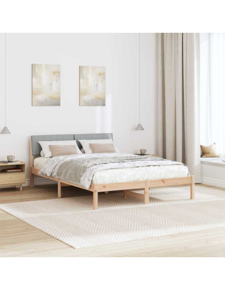 Struttura del Letto Marrone e grigio chiaro 140 x 190 cm