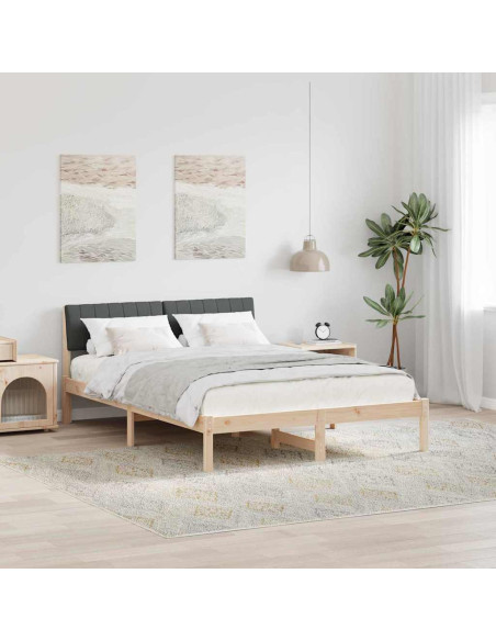 Struttura del Letto marrone e grigio scuro 140 x 190 cm