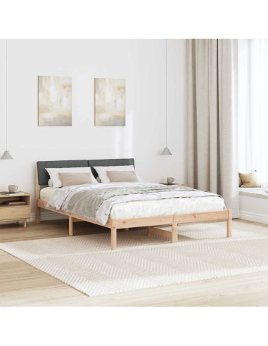 Struttura del Letto marrone e grigio scuro 140 x 190 cm