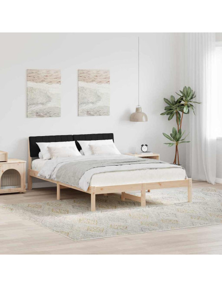 Struttura del Letto con testiera Marrone e nero 140 x 190 cm