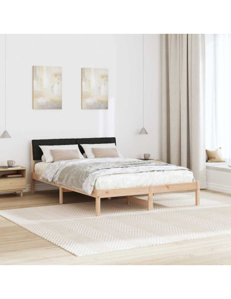 Struttura del Letto con testiera Marrone e nero 140 x 190 cm