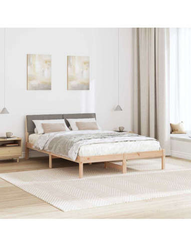 Struttura del Letto con testiera Marrone e taupe 140 x 190 cm