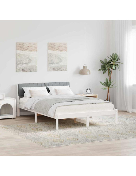 Struttura del Letto Bianco e grigio chiaro 140 x 190 cm