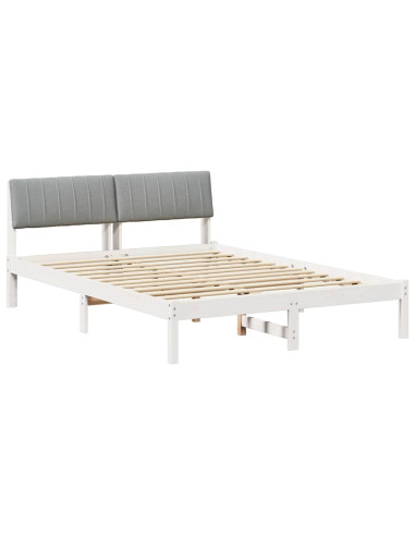 Struttura del Letto Bianco e grigio chiaro 140 x 190 cm