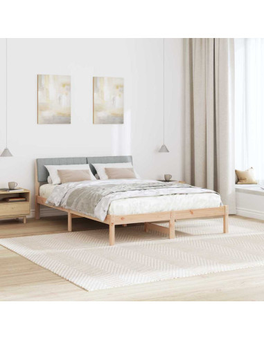 Struttura del Letto Marrone e grigio chiaro 135 x 190 cm