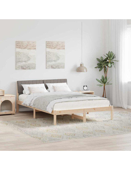 Struttura del Letto con testiera Marrone e taupe 135 x 190 cm