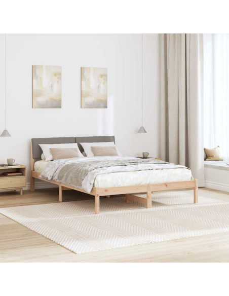 Struttura del Letto con testiera Marrone e taupe 135 x 190 cm