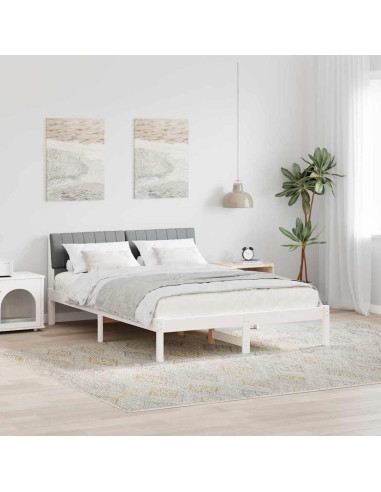 Struttura del Letto Bianco e grigio chiaro 135 x 190 cm