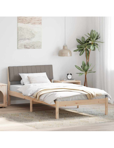 Struttura del Letto con testiera Marrone e taupe 100 x 200 cm