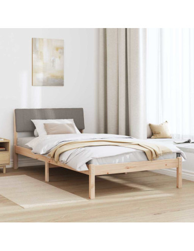 Struttura del Letto con testiera Marrone e taupe 100 x 200 cm