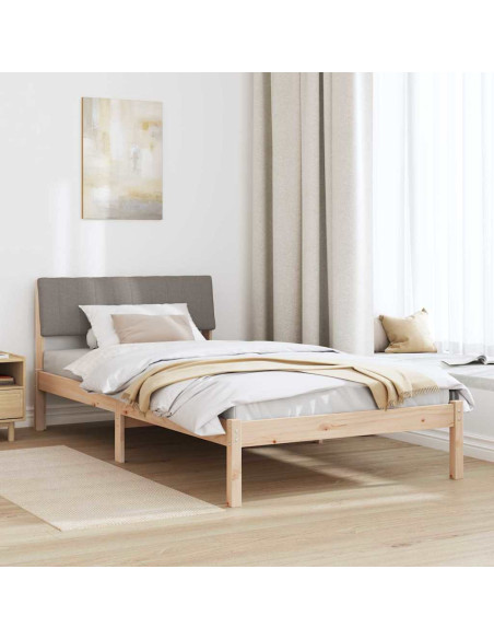 Struttura del Letto con testiera Marrone e taupe 100 x 200 cm