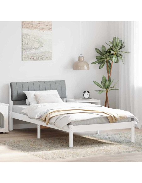 Struttura del Letto Bianco e grigio chiaro 100 x 200 cm