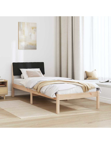 Struttura del Letto con testiera Marrone e nero 80 x 200 cm