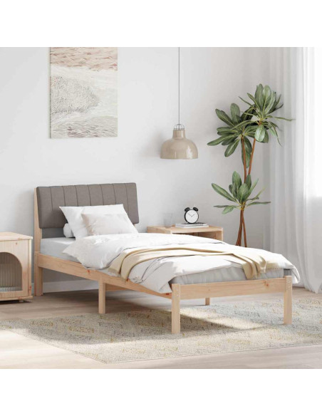 Struttura del Letto con testiera Marrone e taupe 80 x 200 cm