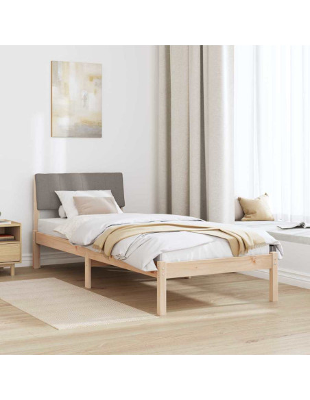 Struttura del Letto con testiera Marrone e taupe 80 x 200 cm