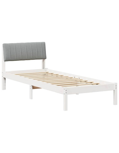 Struttura del Letto Bianco e grigio chiaro 80 x 200 cm