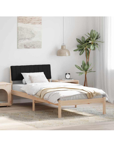 Struttura del Letto con testiera Marrone e nero 90 x 190 cm