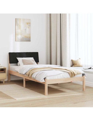 Struttura del Letto con testiera Marrone e nero 90 x 190 cm