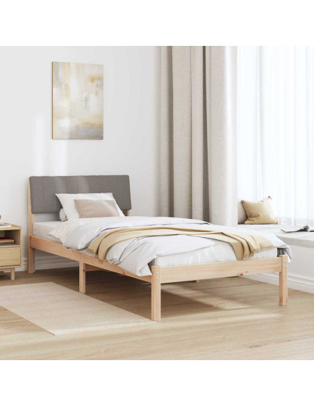 Struttura del Letto con testiera Marrone e taupe 90 x 190 cm