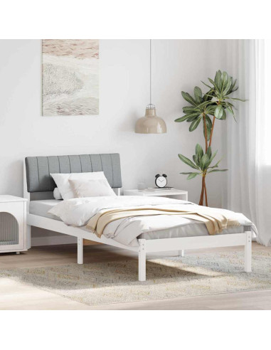 Struttura del Letto Bianco e grigio chiaro 90 x 190 cm