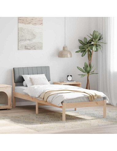 Struttura del Letto Marrone e grigio chiaro 75 x 190 cm