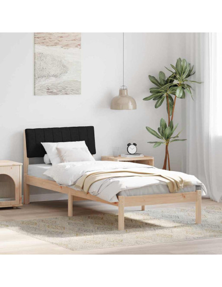 Struttura del Letto con testiera Marrone e nero 75 x 190 cm