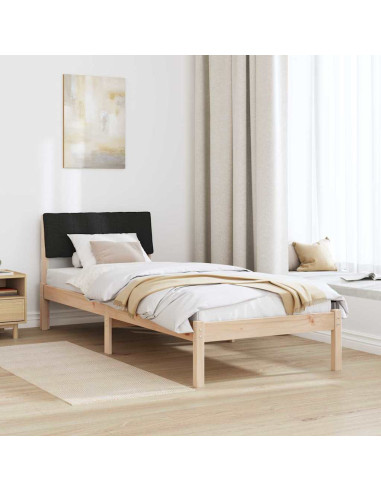 Struttura del Letto con testiera Marrone e nero 75 x 190 cm