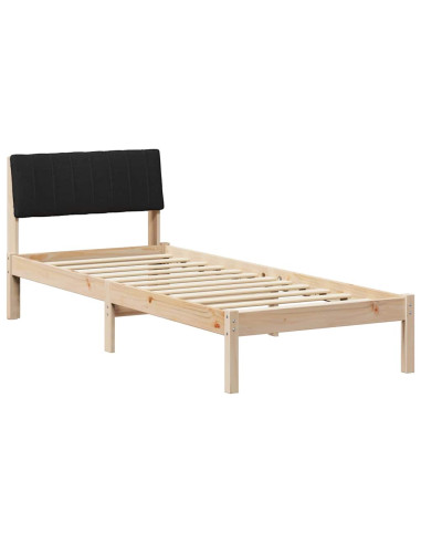 Struttura del Letto con testiera Marrone e nero 75 x 190 cm