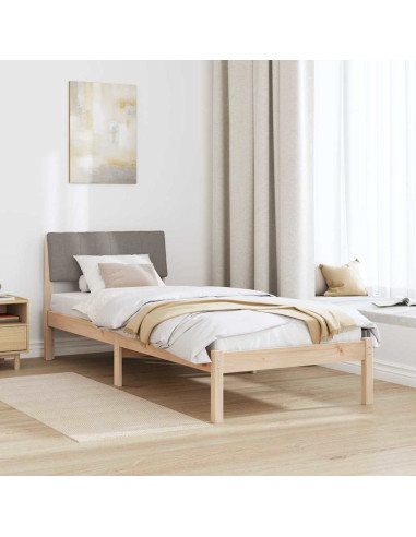 Struttura del Letto con testiera Marrone e taupe 75 x 190 cm