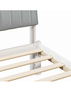 Struttura del Letto Bianco e grigio chiaro 75 x 190 cm 2