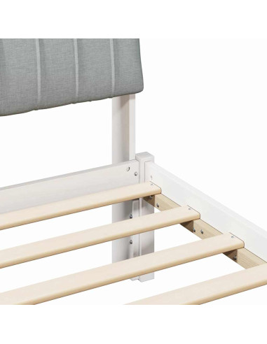 Struttura del Letto Bianco e grigio chiaro 75 x 190 cm
