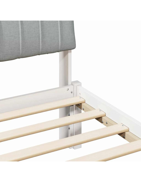 Struttura del Letto Bianco e grigio chiaro 75 x 190 cm