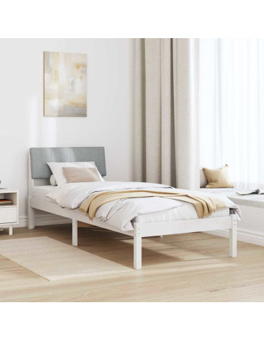 Struttura del Letto Bianco e grigio chiaro 75 x 190 cm