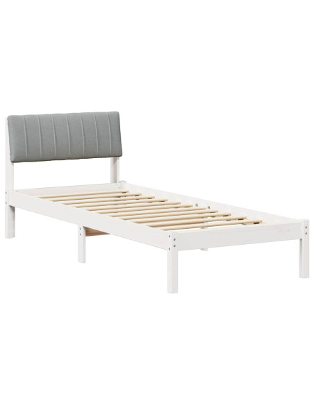 Struttura del Letto Bianco e grigio chiaro 75 x 190 cm