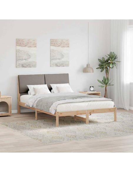 Struttura del Letto con testiera Marrone e taupe 140 x 200 cm