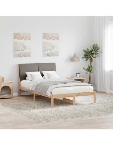 Struttura del Letto con testiera Marrone e taupe 120 x 200 cm