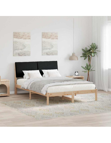 Struttura del Letto con testiera Marrone e nero 140 x 190 cm