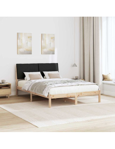 Struttura del Letto con testiera Marrone e nero 140 x 190 cm