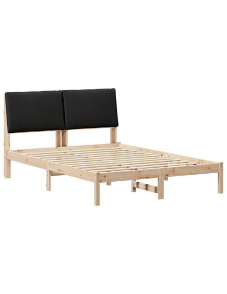 Struttura del Letto con testiera Marrone e nero 140 x 190 cm