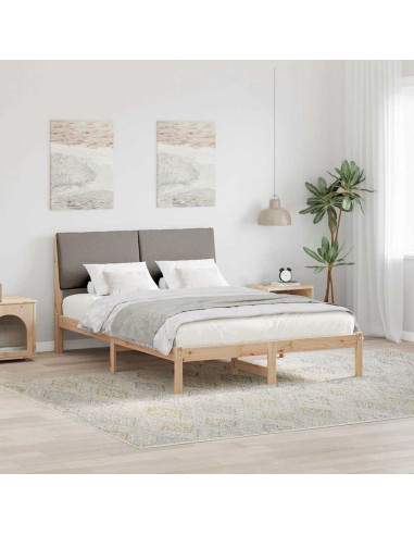 Struttura del Letto con testiera Marrone e taupe 140 x 190 cm