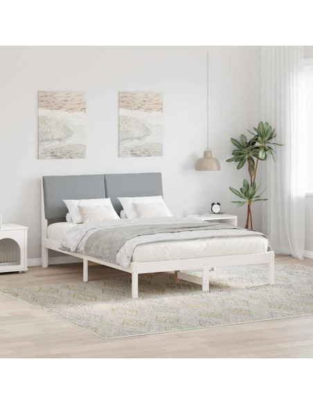 Struttura del Letto Bianco e grigio chiaro 140 x 190 cm