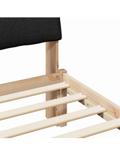 Struttura del Letto con testiera Marrone e nero 135 x 190 cm 2