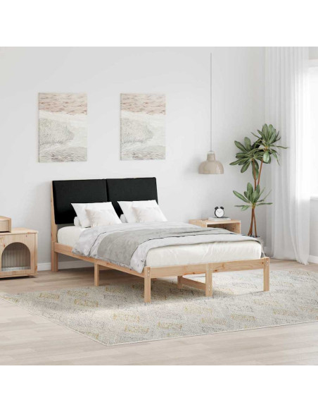 Struttura del Letto con testiera Marrone e nero 135 x 190 cm