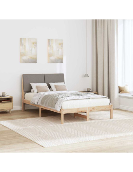 Struttura del Letto con testiera Marrone e taupe 135 x 190 cm