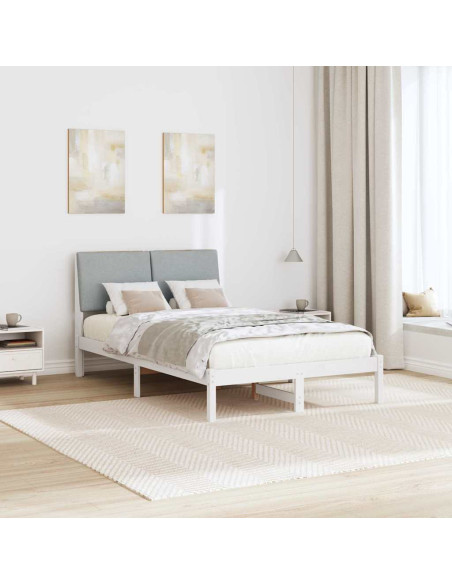 Struttura del Letto Bianco e grigio chiaro 135 x 190 cm