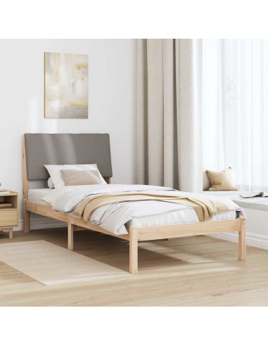 Struttura del Letto con testiera Marrone e taupe 100 x 200 cm