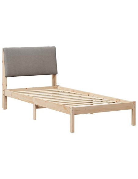 Struttura del Letto con testiera Marrone e taupe 100 x 200 cm