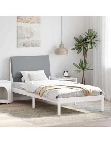 Struttura del Letto Bianco e grigio chiaro 90 x 200 cm