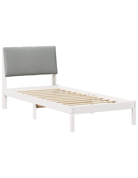 Struttura del Letto Bianco e grigio chiaro 90 x 200 cm