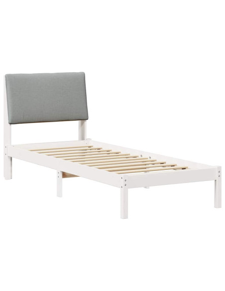 Struttura del Letto Bianco e grigio chiaro 80 x 200 cm